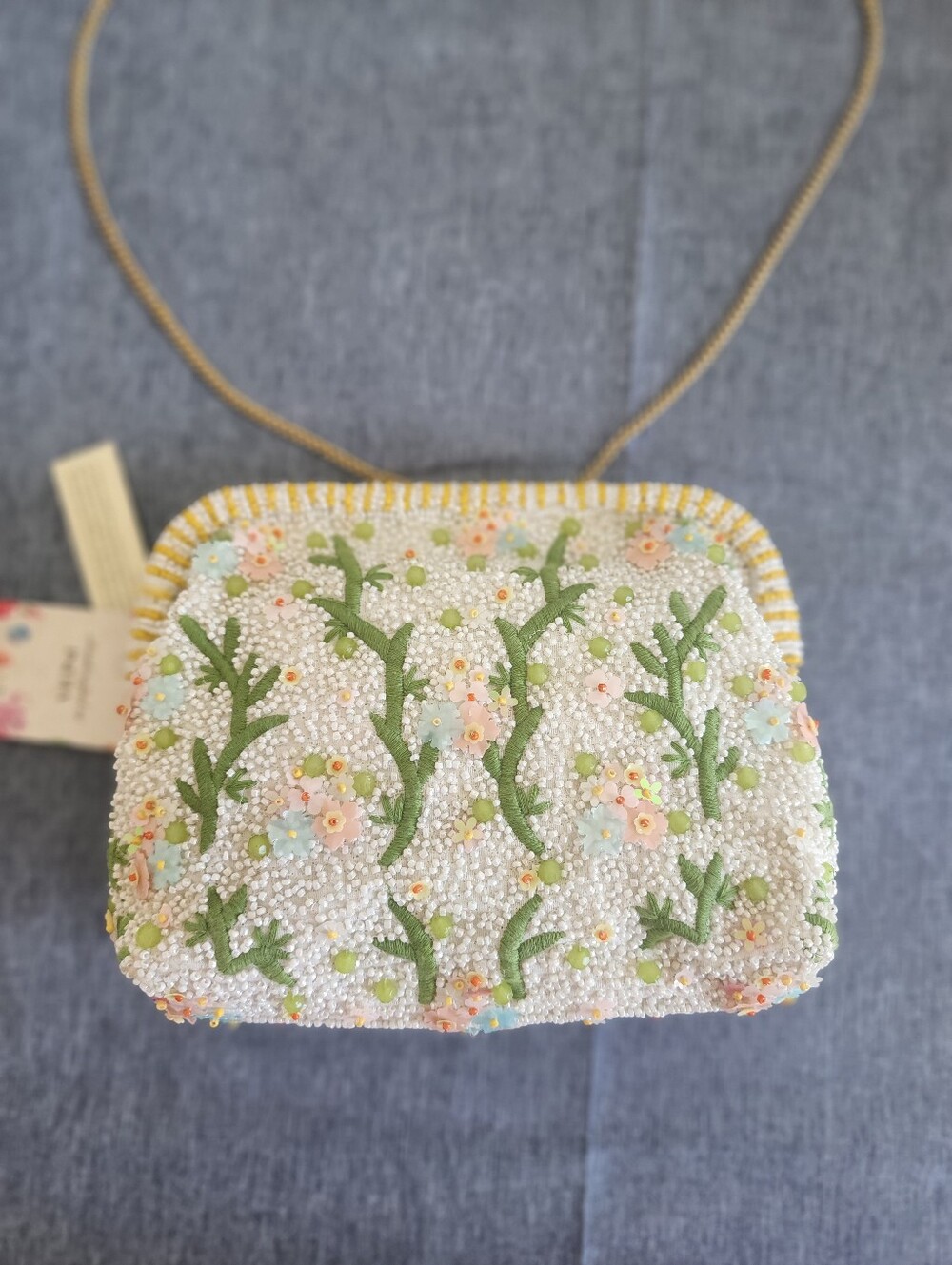 Beaded And Sequin Floral Clutch Crossbody Bag Rare Bag Viral New With Tag - Picture 7 of 12